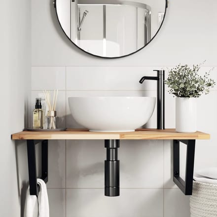 vidaXL - Badkamer - wandschap - staal - en - massief - acaciahout