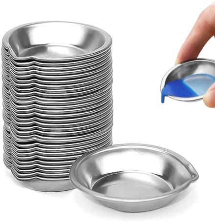 Dailygoody - Verf Palet Klein - Herbruikbaar - Zilver - Multifunctioneel - Voor Make-up en Schilderen - 30 Stuks