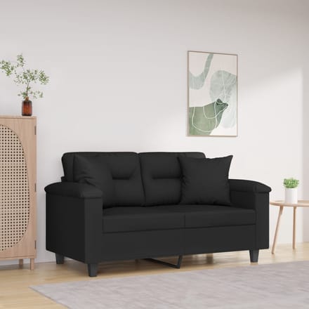vidaXL - Sierkussens - 2 - st - 40x40 - cm - microvezelstof - zwart