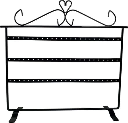 Ilènne - Oorbellenrekje - Zwart 33 paar - 32x9x28,5cm - Metaal