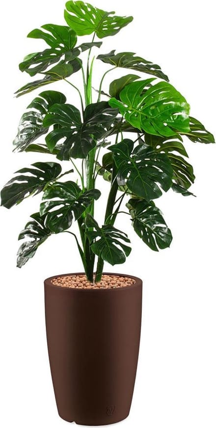 HTT - Kunstplant Monstera in Genesis rond bruin H150 cm