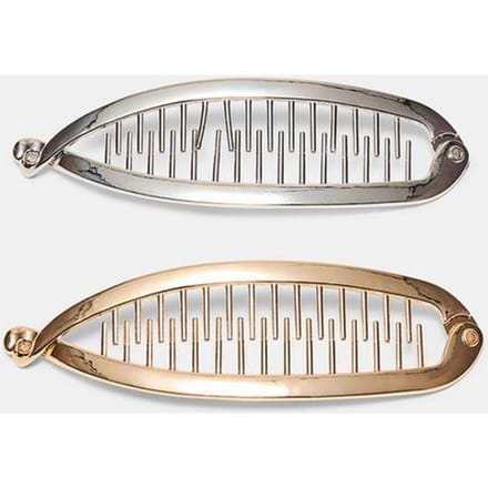 Stradivarius Set van 2 bananenclips met studs  Goud OS