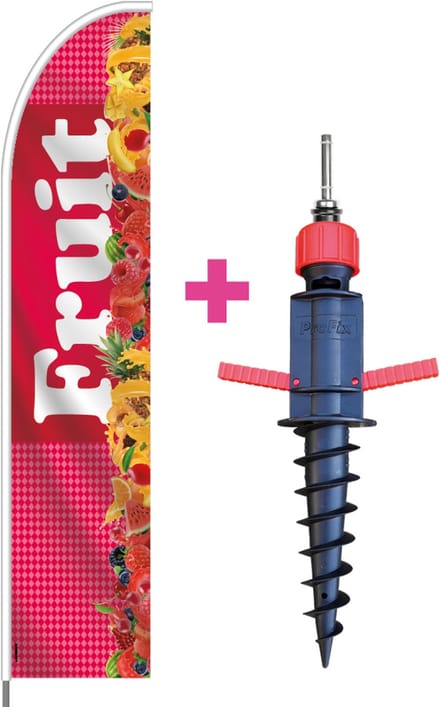 Beachflag - Fruit #1 - Vlag + Grondboor + Rotator + Hengelsysteem + Draagtas - Actievlag.nl
