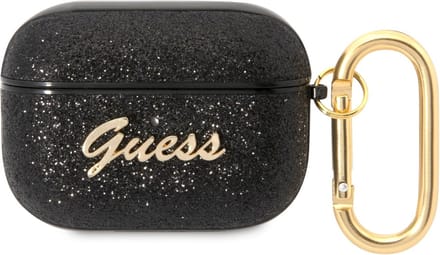 Guess Gitter Flakes Case - Apple Airpods Pro 1 (1e generatie) - Zwart