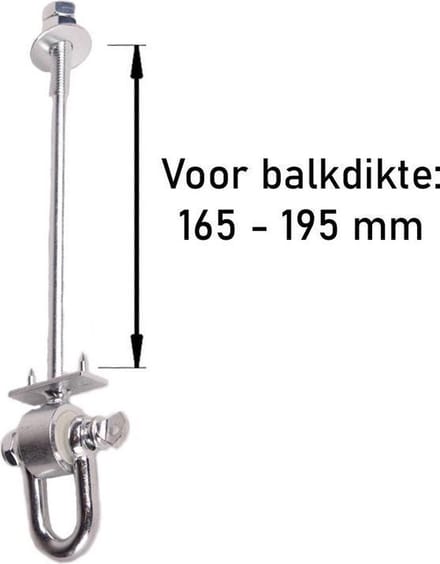 Schommelhaak met Gelagerde Harpsluiting M12 220mm (1 stuk)