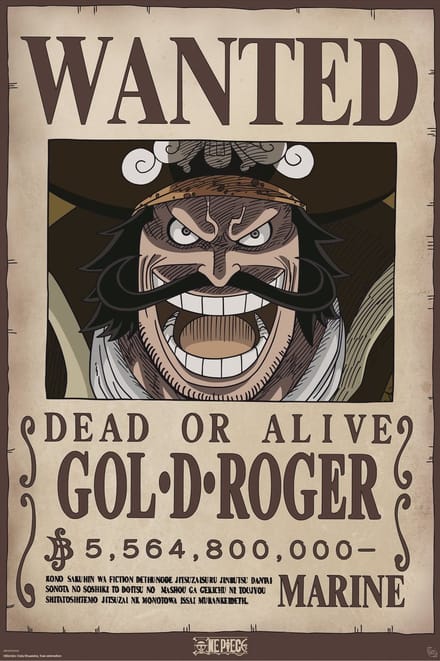 Poster One Piece - Wanted Gol ,D, Roger 61x91,5cm