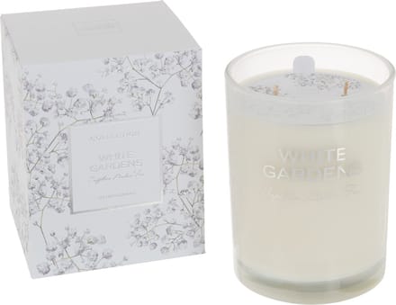 J-Line geurkaars White Gardens - Sapphire Amber Tea - wit - large - 70U