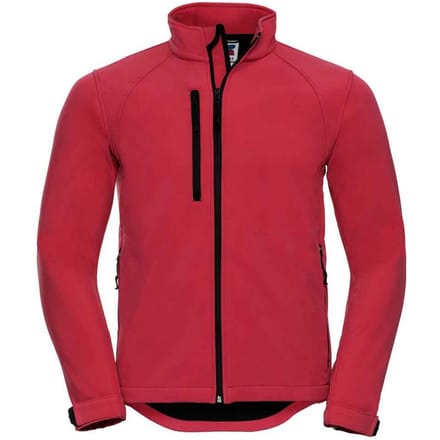 Russell Effen Soft Shell Jas Heren (Klassiek rood)
