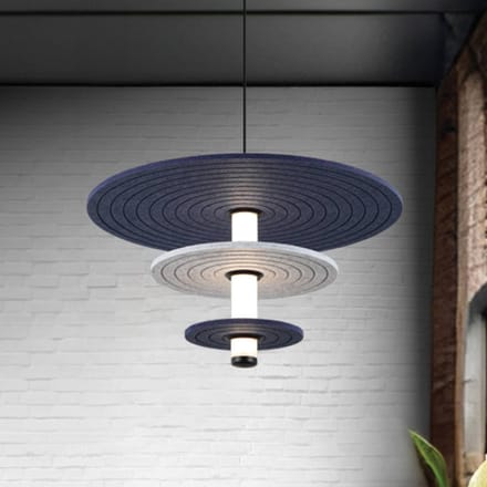Viokef LED hanglamp Azul, hoogte 31 cm, blauw/grijs/zwart, vilt