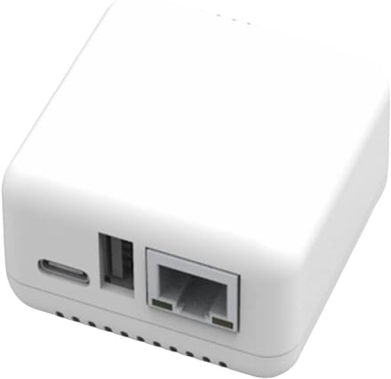 Netwerk Print Server - USB Printer Adapter - Printen Delen - Compact Ontwerp - 5.3 x 4 cm - Wit