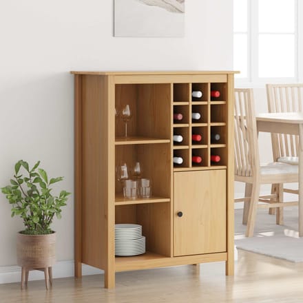 vidaXL - Wijnkast - HILL - Honing - bruin - 79.5 - x - 40 - x - 107.5 - cm