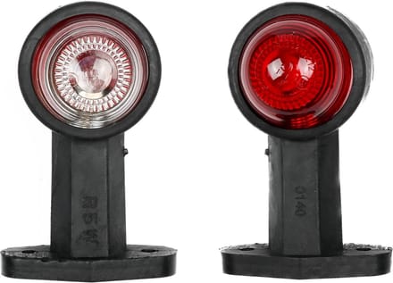 Benson Breedtelamp rubberen behuizing - voorbedraad - 125 mm - rood en wit