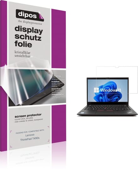 dipos – 2x Beschermfolie geschikt voor Lenovo ThinkPad T490s | Krasbestendige & heldere Screenprotector Ultra-Thin