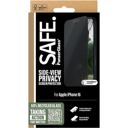 SAFE by PanzerGlass Privacy Screenprotector Ultra Wide Fit met applicator geschikt voor Apple iPhone 16
