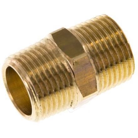 R 3/8'' Messing Borstnippel 16 Bar [2 Stuks]