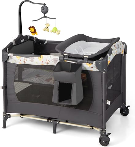 Opvouwbaar 4-in-1 Babybed met Matras en Luiertafel