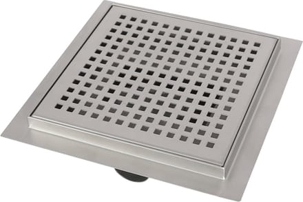 Douchegoot - Met flens - Vierkant - 20 x 20 cm - RVS