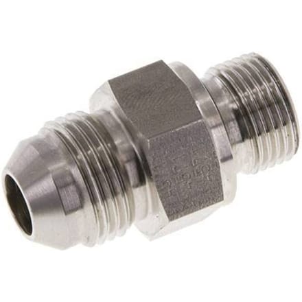 JIC  Dubbele Nippel G3/8'' X UNF 3/4''-16 RVS FKM 275bar
