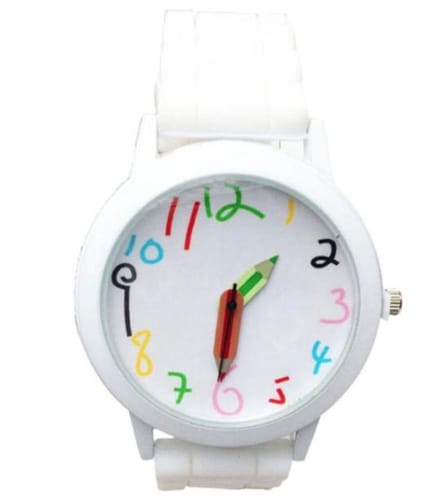 Hidzo Horloge Potlood - Ø 39 mm - Wit - Siliconen - In Horlogedoosje