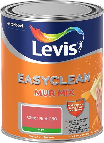 Levis - Easyclean Mur Mat Mix - Clear Red C60 - Mengverf - 1 L