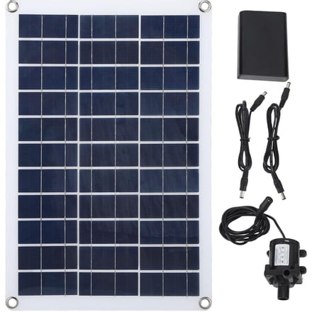 12V Solar Waterpomp Kit Continu Werk Laag Geluid DC Borstelloos Zonne-energie Waterfontein Pomp blue