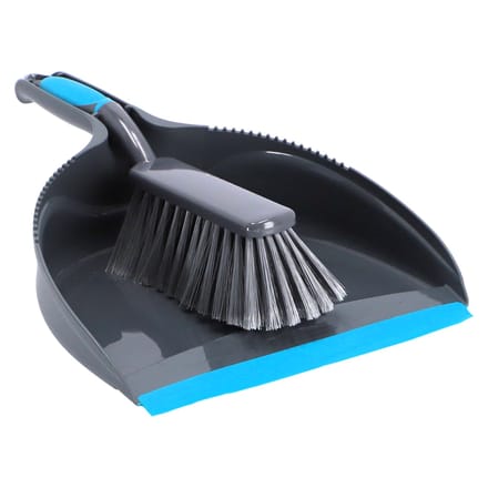 Linea stoffer en blik speelgoed wit-blauw kunststof schoonmaakset.