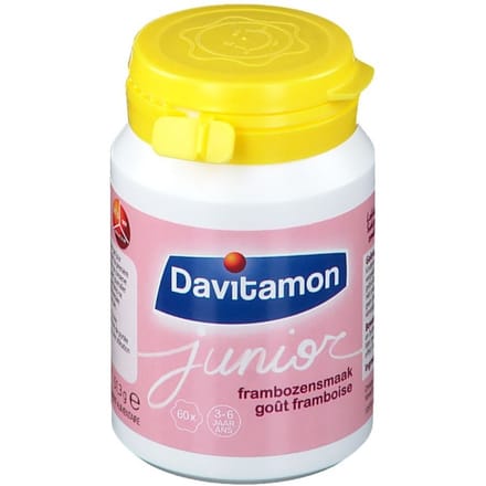 Davitamon® Junior Framboos Multivitamines - 60 Kauwtabletten Vanaf 3 Jaar