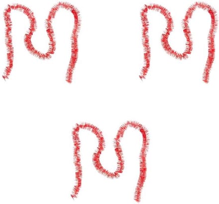 Kerstslinger 2m ROOD glanzend - 3st - Plastic - Rood - Rouge - SILUMEN