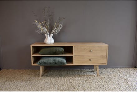 Tv-meubel Mila massief eiken 130 cm - Naturel | BY-OLAF