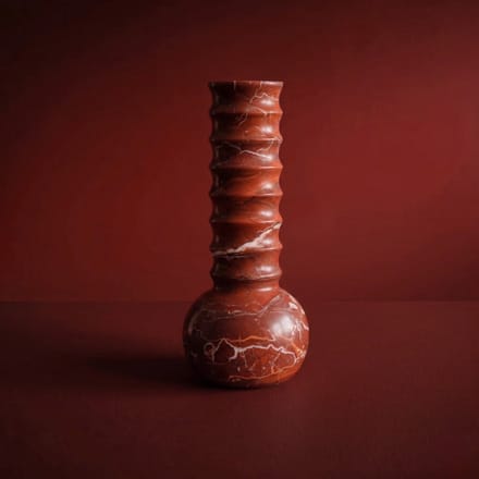 Marmeren Vaas Ribbel Rood