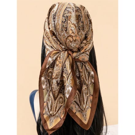 1 stuks Bedrukte Bandana Sjaal Multifunctioneel Haaraccessoire Dames Sjaal Sjaals bruin