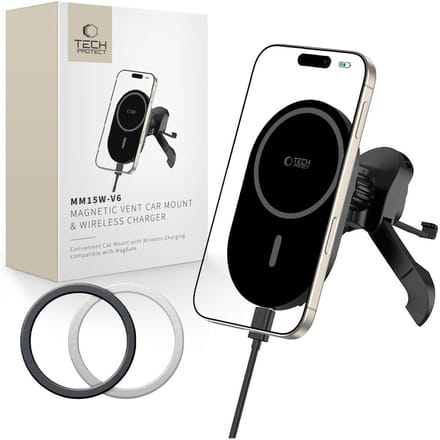 Tech-Protect MM15W-V6 Magnetic MagSafe Car Mount for Ventilation Grille - Black