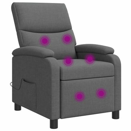 vidaXL - Massage - Relaxstoel - Donkergrijs - Stof
