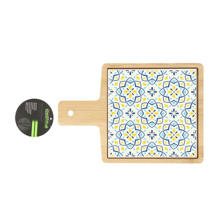 Serveerplank bamboe keramiek multicolor - stijlvolle hapjesplank keuken.