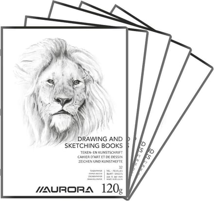 Aurora Tekenschrift - Tekenpapier - Schetsblok - A4 - 120gr - 32 Bladzijden - 20 stuks