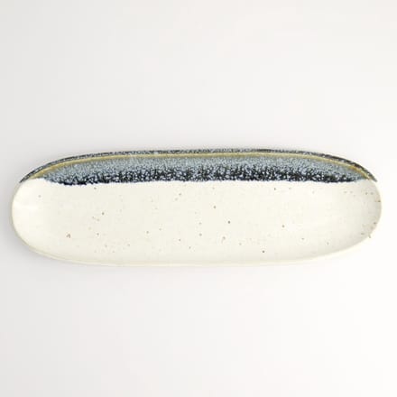 Tokyo Design Studio - Mino Craft Bord - Ovaal - Wit/Blauw - 34,5 x 10,8 x 2,5 cm