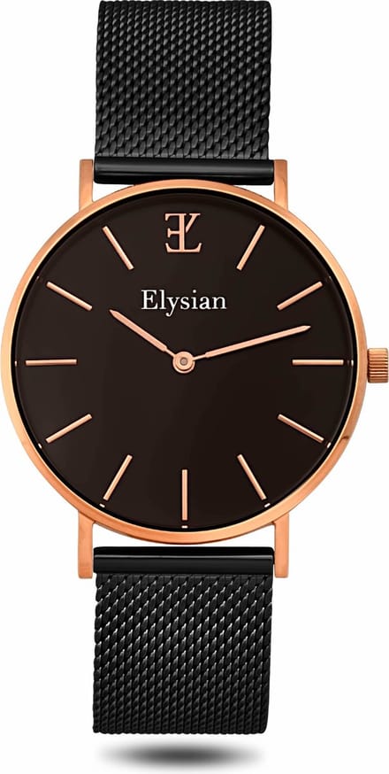 Elysian - Horloge Dames - Rose Goud Mesh - Waterdicht - 36mm - Cadeau Voor Vrouw