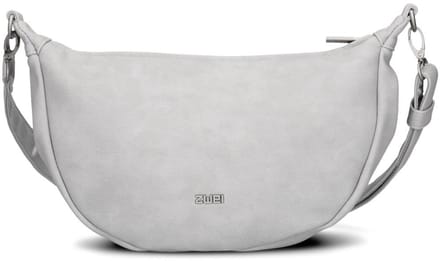 zwei schoudertas Mademoiselle.M M70 Half-Moon Bag Nubuk - Ice grijs