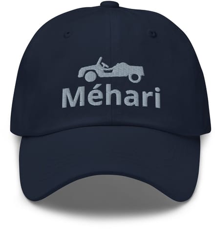 De2pktjes - Geborduurde Citroën Méhari pet - Marineblauw
