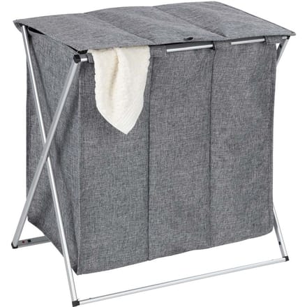 Wenko Trio wasmand met deksel - 3-vaks - mét deksel - 118 liter