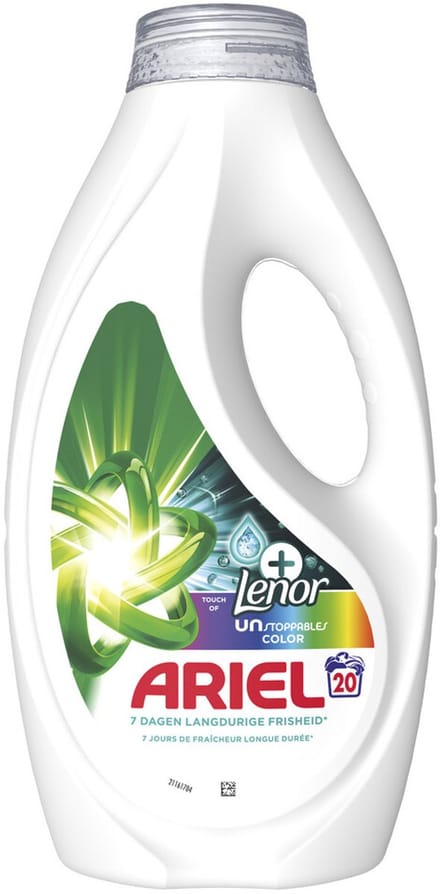 Ariel Vloeibaar Wasmiddel Color +Touch Van Lenor Unstoppables 20 Wasbeurten 900 ml
