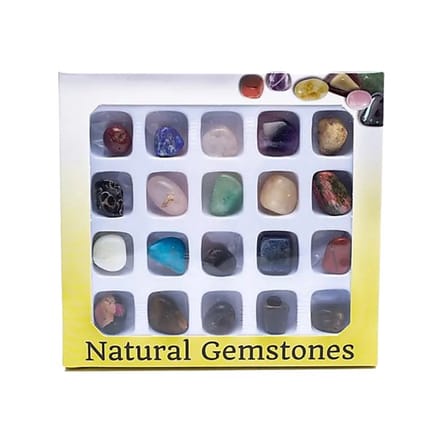 Geschenkdoosje met 20 getrommelde edelstenen #6151 - Edelstenen cadeau setje - Edelstenen cadeau - Edelsteen cadeau