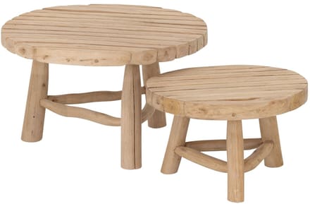 MUST Living Coffee table Blue Marlin, set of 2 ,32xØ48 cm / 42xØ68 cm, teak branch