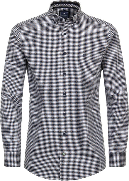 Redmond comfort fit overhemd - twill - blauw geruit