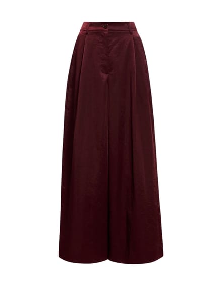 Essentiel Antwerp Wide Leg Pants Pantalons Bordeaux Karmen