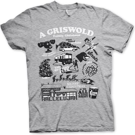 National Lampoon's Christmas Vacation Heren Tshirt -M- Icons Grijs