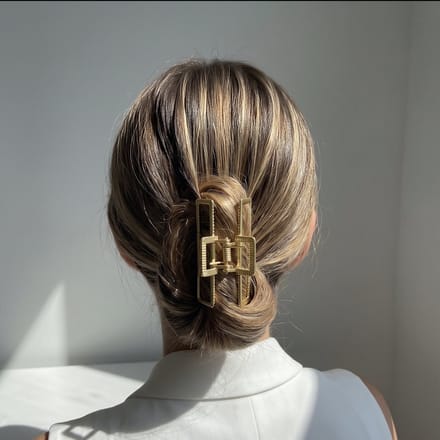 YOSMO Metalen Haarklem - Goud - Rechthoekig - Open Model Middelgroot Haarclip - 7 cm