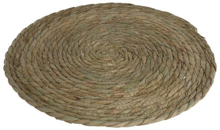 Gerimport Pannenonderzetter - Set van 3x stuks - zeegras - rond - Dia 36 cm - naturel - extra groot - stevig