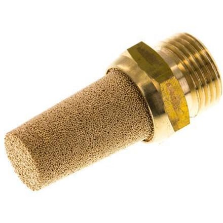 G3/8'' Gesinterd Brons Pneumatische Geluiddemper Messing Aansluiting [2 Stuks]