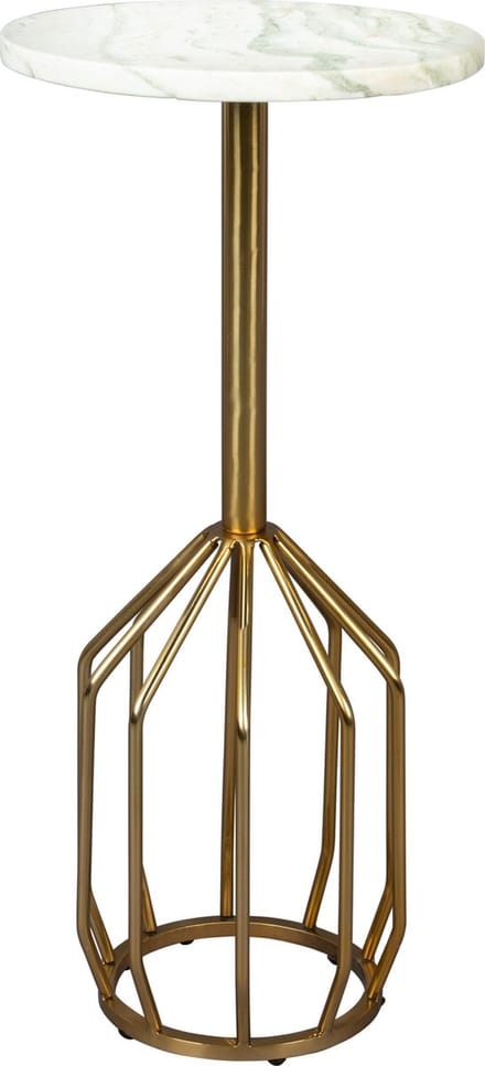 Dutchbone Salerno Bijzettafel Rond 30 cm Marmer Goud
